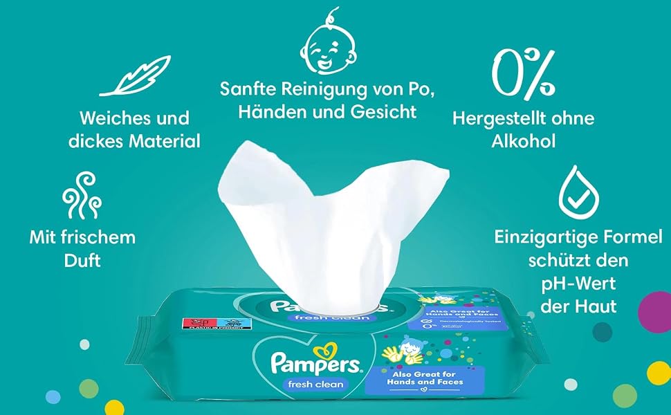 Вологі серветки для дітей Pampers Fresh Clean, 12 пачок по 52 шт (624 шт)