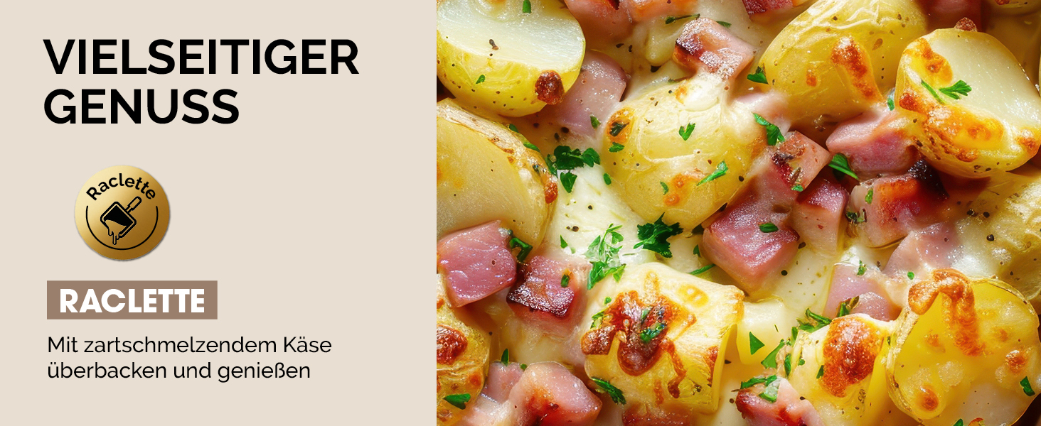 GOURMETmaxx Ракуле-Фондю 2-в-1 на 8 осіб | Ракуле-Фондю комбінація з 8 сковородами, лопатками та виделочками | Ідеально для вечірок | Ракуле та Фондю для 8 осіб