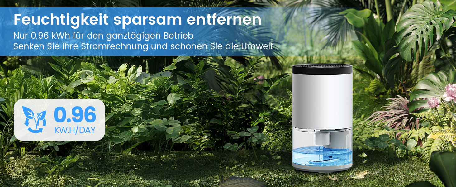 Електричний осушувач повітря без контейнера, 1000 мл, компактний, тихий, з автовимкненням, портативний, для офісу, спальні, ванної кімнати, білий