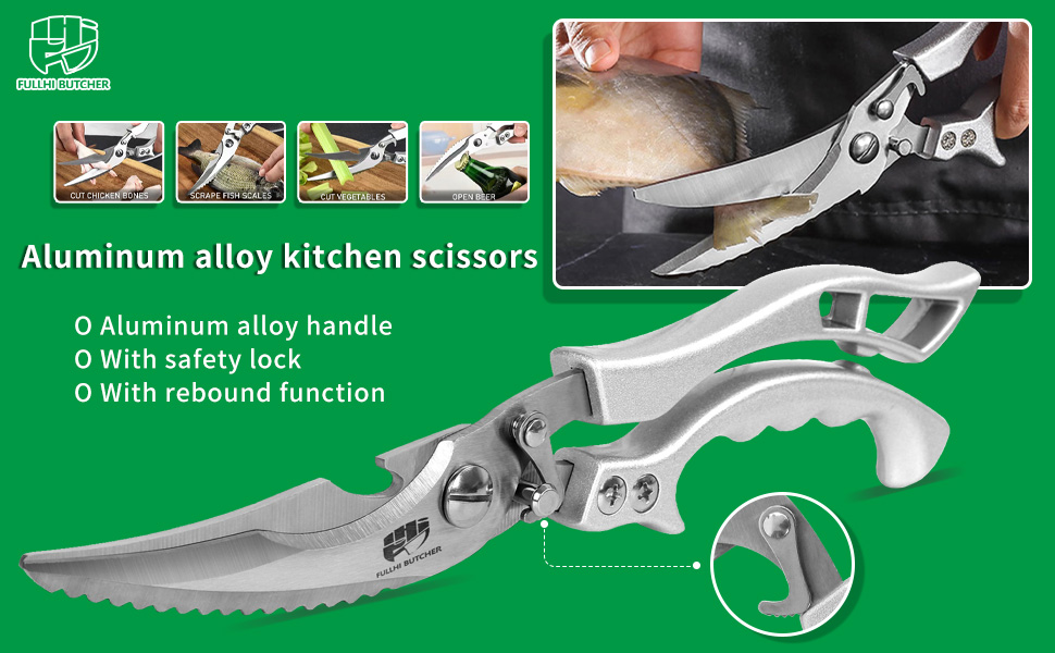 Набір кухонних ножів Fullhi 14 предметів з бруском для заточування, набір кухонних ножів з блоком, преміум якість (срібляста сталь)