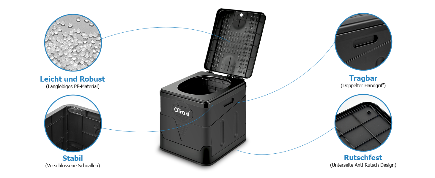 Розкладне туристичне туалетне сидіння OTRAKI - мобільний туалет для кемпінгу, фестивалів та подорожей (12 пакетів)