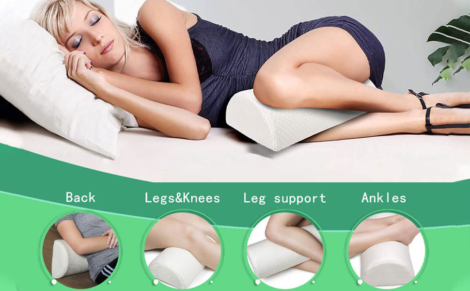 Подушка між ногами для сну на боці з ефектом пам'яті (Memory Foam), універсальна ортопедична подушка для колін, попереку та шиї, 50x20x10 см