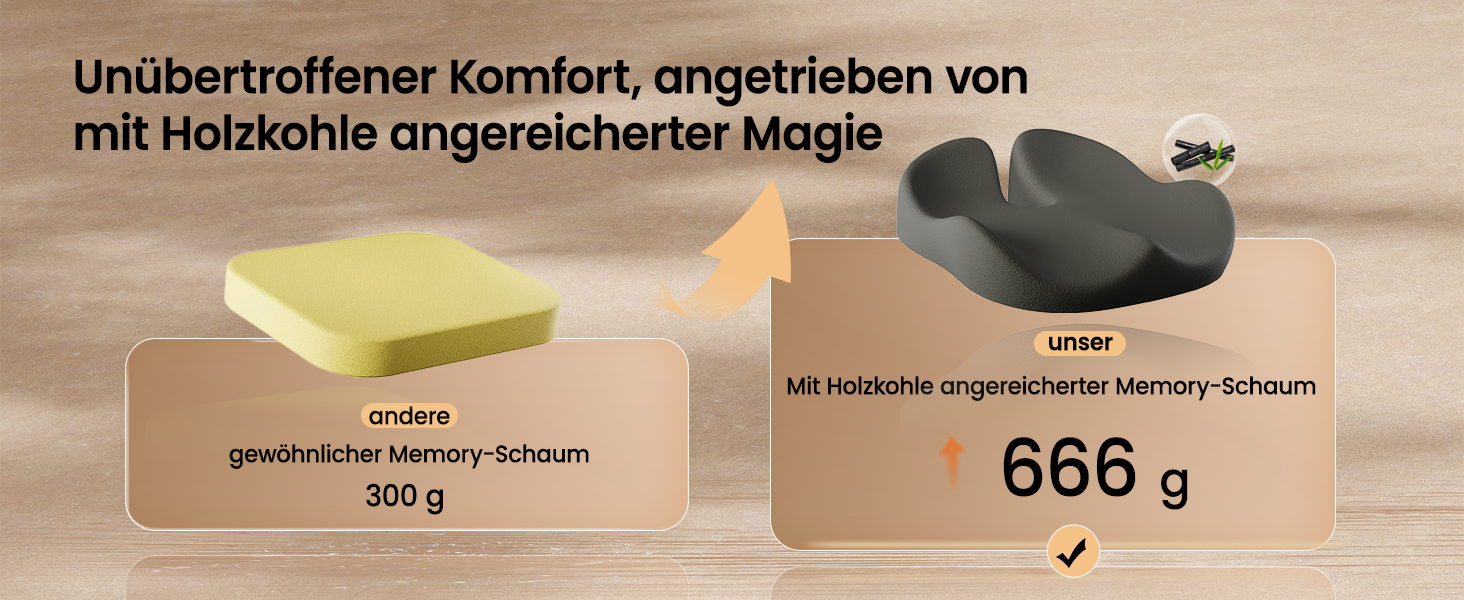 Подушка для офісного крісла ProtoArc, ергономічна подушка для куприка, піна з пам'яті, для інвалідного візка, авто, чорний колір, великий розмір