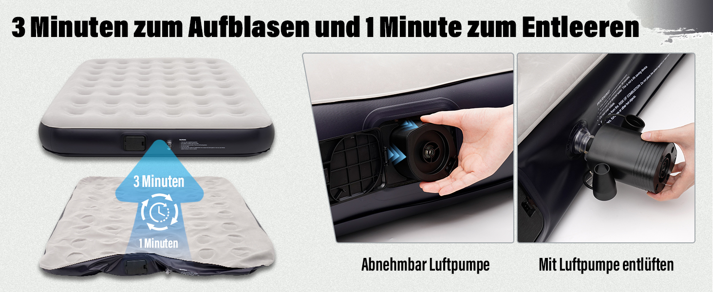 Надувне ліжко Dametay для 2 осіб з електричним насосом, самонадувна, 198x152 см