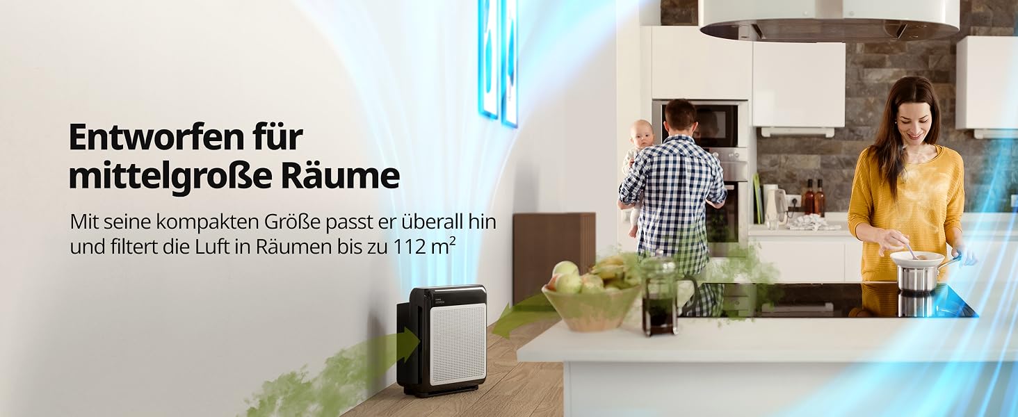 Очищувач повітря COWAY Mighty AP-1512HH з HEPA-фільтром для дому та алергіків, білий (CADR 421 м³/год, від пилу, шерсті та пилку)