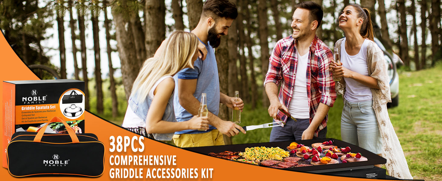 Набір інструментів для гриля 38 шт. з нержавіючої сталі: шпатель, щипці, прес для бургера, сумка. Ідеальний подарунок для чоловіків