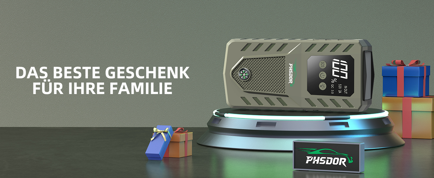 Бустер акумулятора 12V 6000A Jump Starter Powerbank 20000mAh для авто (бензин до 10.0L, дизель до 8.0L) з LED ліхтарем