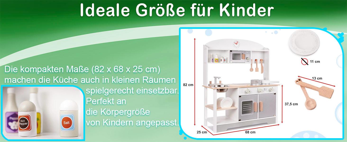 Дерев'яна дитяча кухня з раковиною, духовкою та витяжкою, модель 1