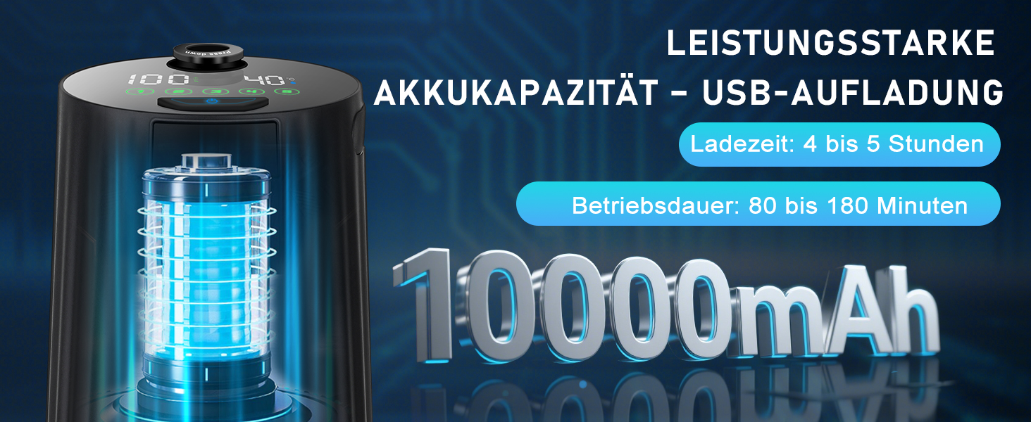 Набір для душу в кемпінг з насосом, портативний, акумулятор 10000mAh, цифровий дисплей, душ, шланг, для відпочинку, подорожей, миття тварин, автомийки, чорний
