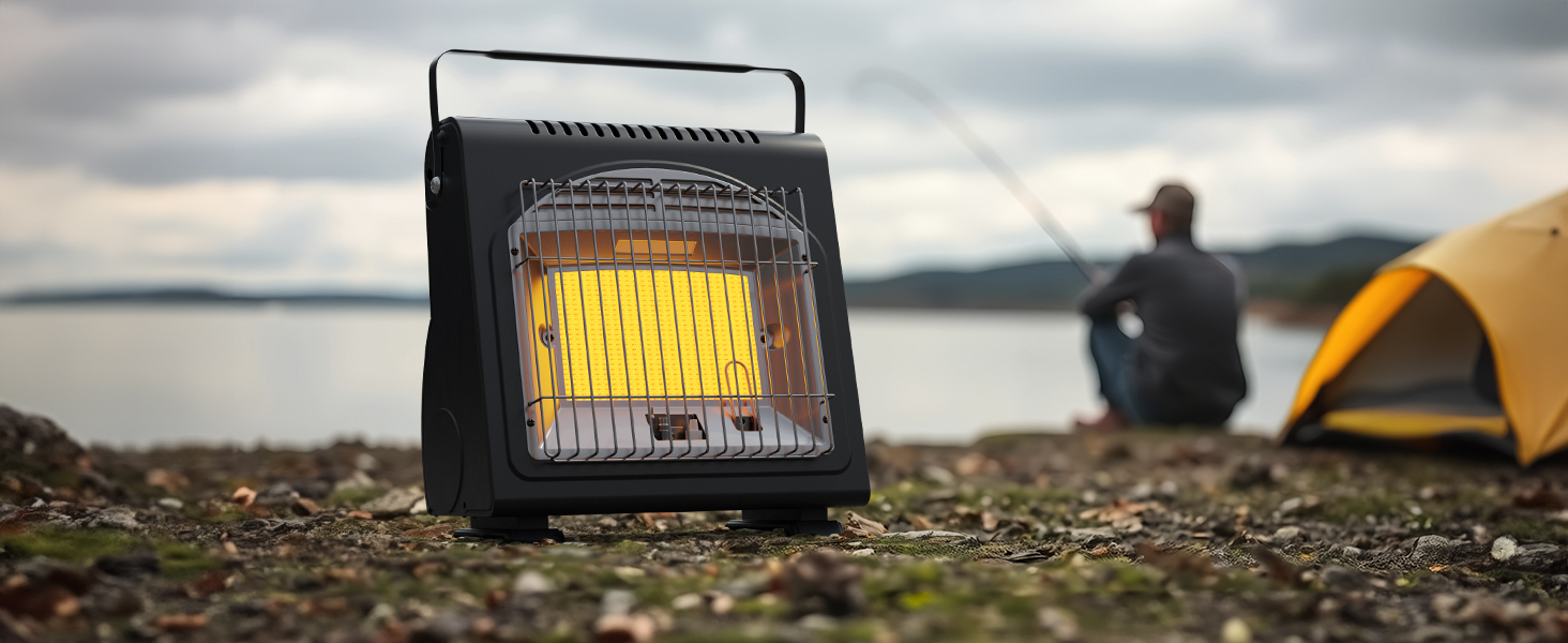 EVOCAMP Портативна газова опалювальна техніка, 1.7 кВт, керамічна, для дому та відпочинку на природі (ODS)