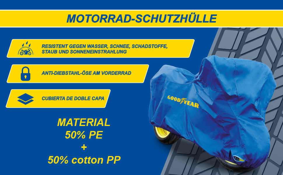 Goodyear MOTORCYCLE COVER GY SIZE.M MOTORCYCLE SIZE.M, Goodyear MOTORCYCLE COVER GY SIZE.M MOTORCYCLE SIZE.M