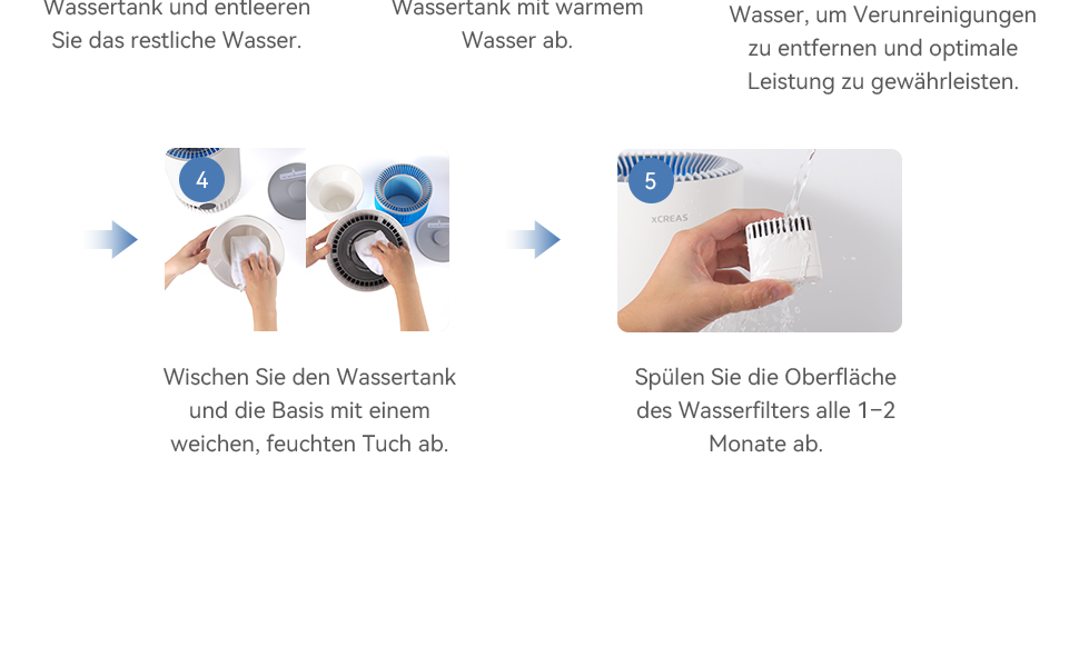 Повітряочисник та зволожувач повітря 2 в 1 – зволожувач-випарник + HEPA-повітряочисник для спальні, резервуар 3 л з верхнім заповненням, надзвичайно тихий 23 дБ, без туману та пилу