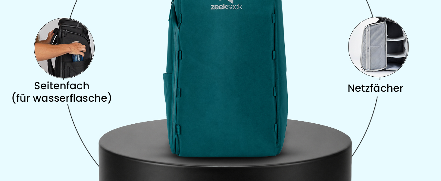 Рюкзак для ручної поклажі Zeeksack The Underseat 15L (Petrol Blue) — компактна сумка під сидіння в літаку, 40L