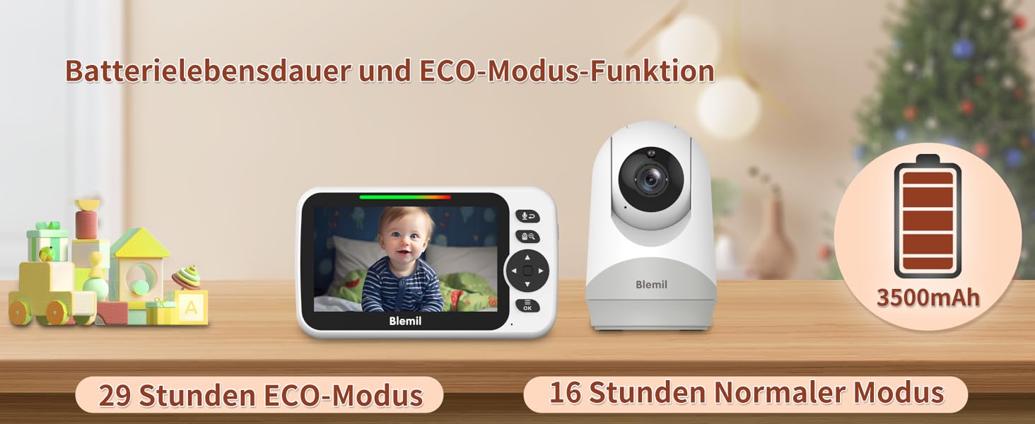 Радіоняня Blemil з камерою та аудіо, екран 5