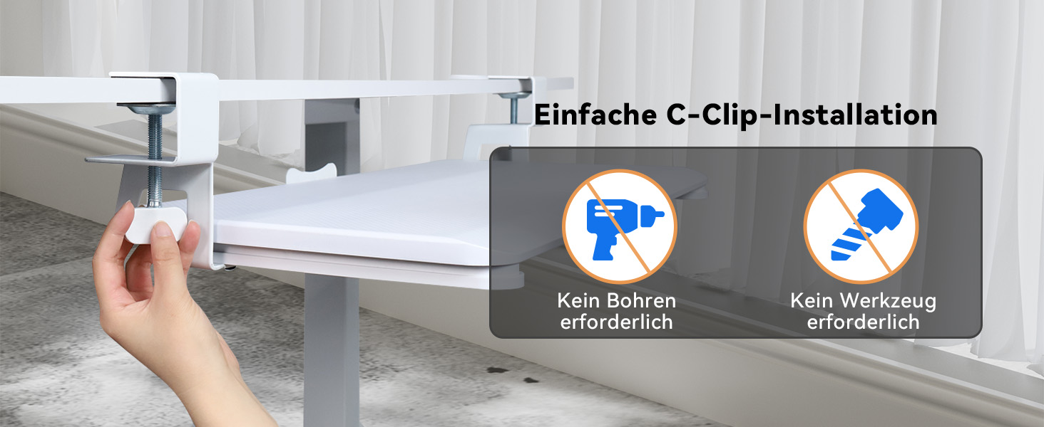 Тримач для клавіатури NearHub з регулюванням, під стіл, карбоновий дизайн, 65 см