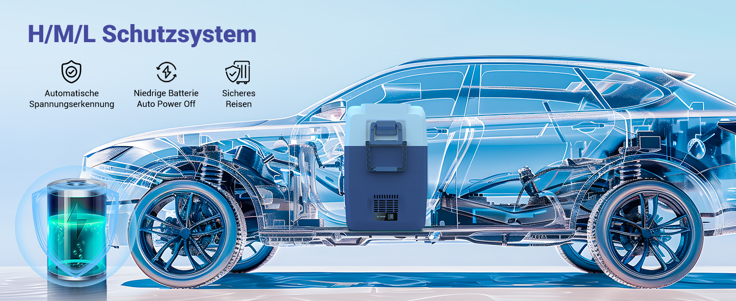 AAOBOSI Холодильник автомобільний 60 л з Wi-Fi керуванням, 12/24 В та 100-240 В, електричний, -20°C до 20°C для авто, вантажівки, човна, кемпера, з двома зонами та двома температурами