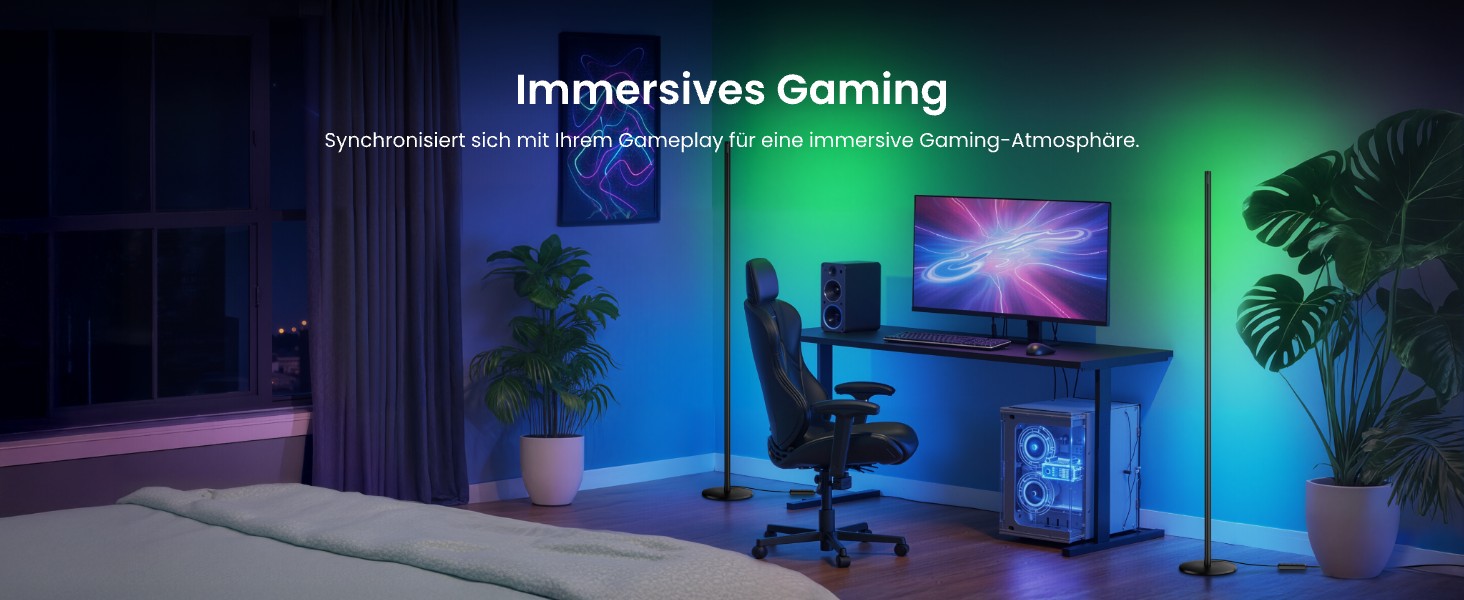 SwitchBot Matter RGBICWW Настільна лампа для вітальні та спальні, димується, з підтримкою Apple Home, Alexa, Google Home, керування через APP, музичні та сценарні режими, чорна LED лампа