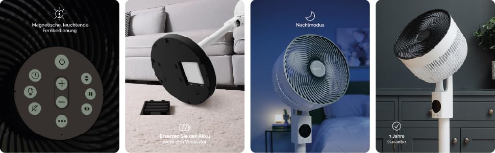 Вентилятор підлоговий MeacoFan Sefte®: тихий (25 дБ), з пультом, дисплеєм, 3D-коливанням, нічним режимом, таймером. Для спальні та вітальні. Гарантія 3 роки.