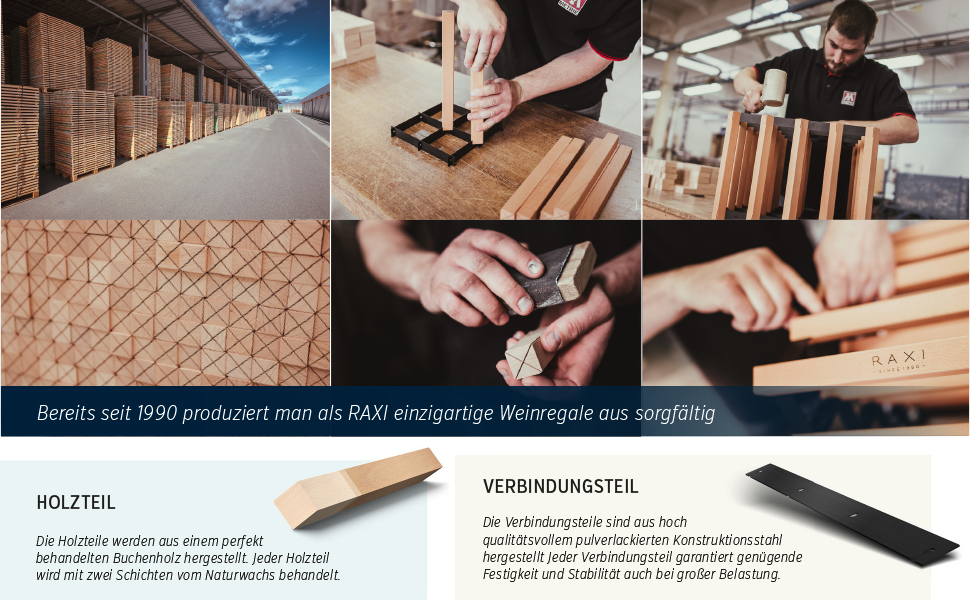 Стильна полиця для вина RAXI™ з бука (2 пляшки) - преміум дизайн