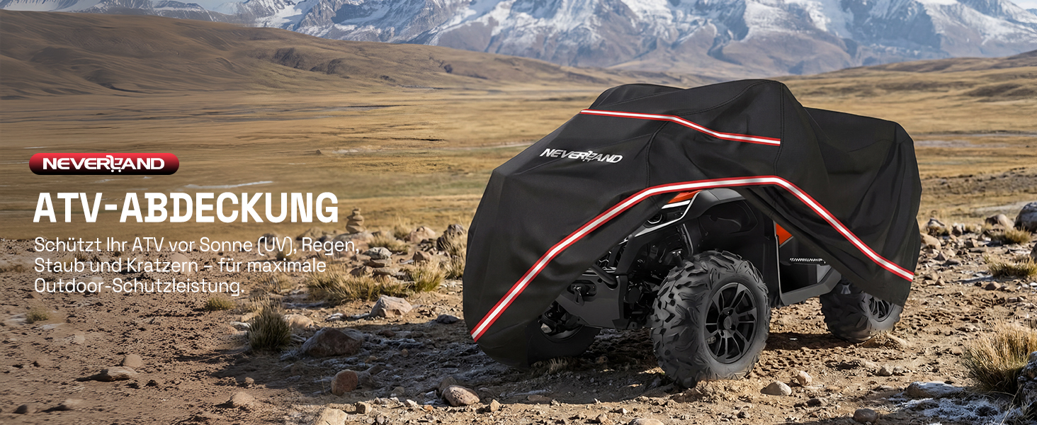 Водонепроникний чохол для квадроцикла NEVERLAND Quad ATV XXXL (256 x 110 x 120 см), чорно-сріблястий