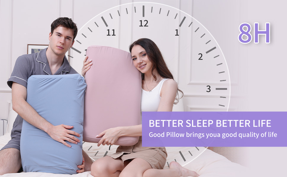 Подушка Memory Foam з ефектом пам'яті, ергономічна, для сну на боці, спині та животі - блакитна