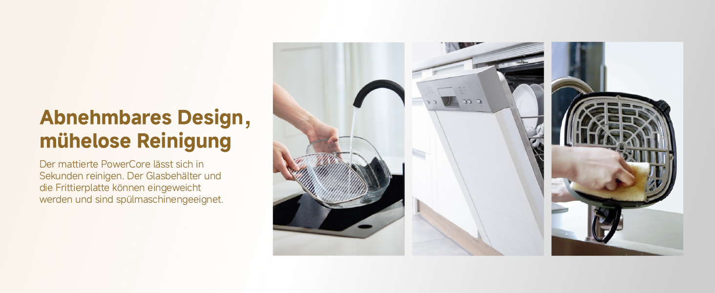 Фритюрниця Dreame Tasti AirFryer 5-в-1 з скляною чашею, 2.5L + 4.5L, 3D-конвекція, сенсорний дисплей, для дому та подорожей