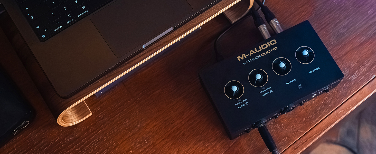 Аудіоінтерфейс M-Audio M-Track Duo для запису, стрімінгу та подкастів - 2 XLR/Line входи, 192kHz, з програмним забезпеченням