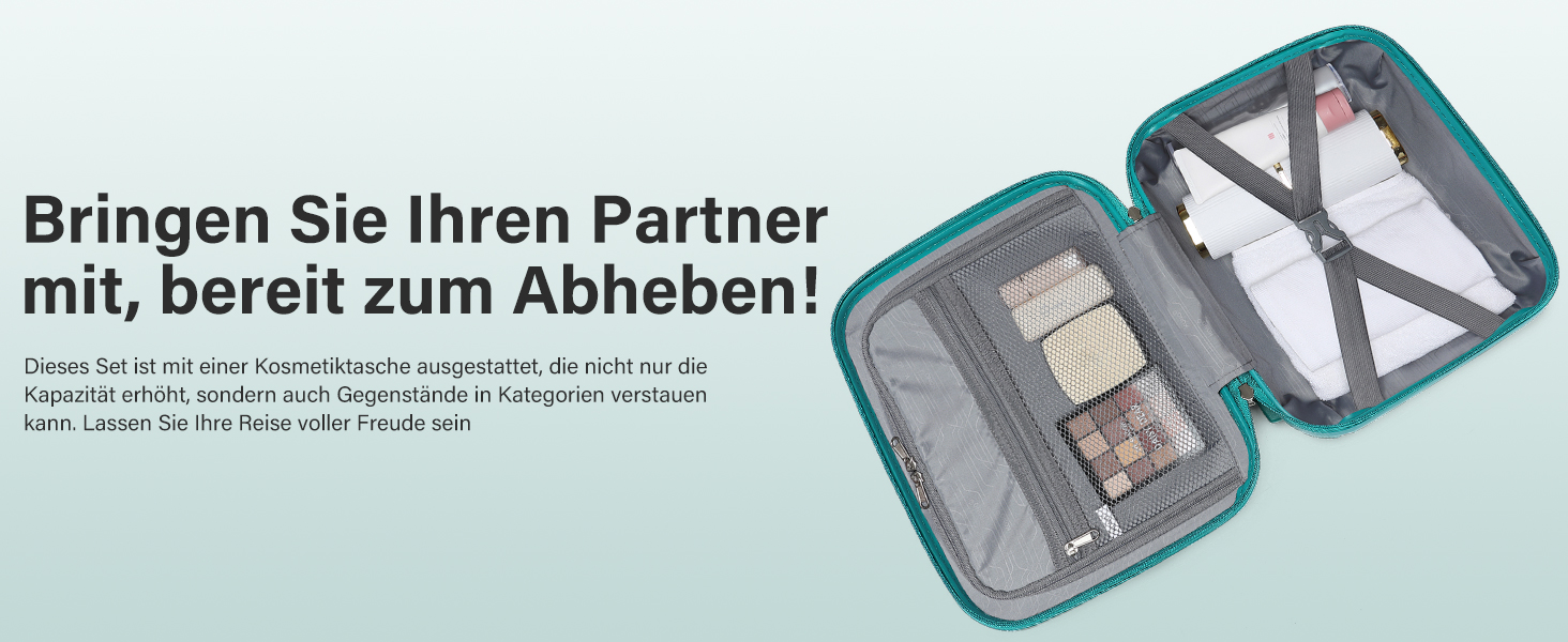 KONO Чемодан середнього розміру 65см з поліпропілену з TSA замком, 65x46x26.5см (Зелений)