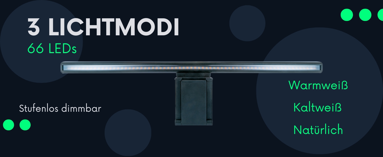 LED лампа на монітор Schwaiger з USB-C, сенсорне керування, 1,5м кабель, для дому, офісу та ігор