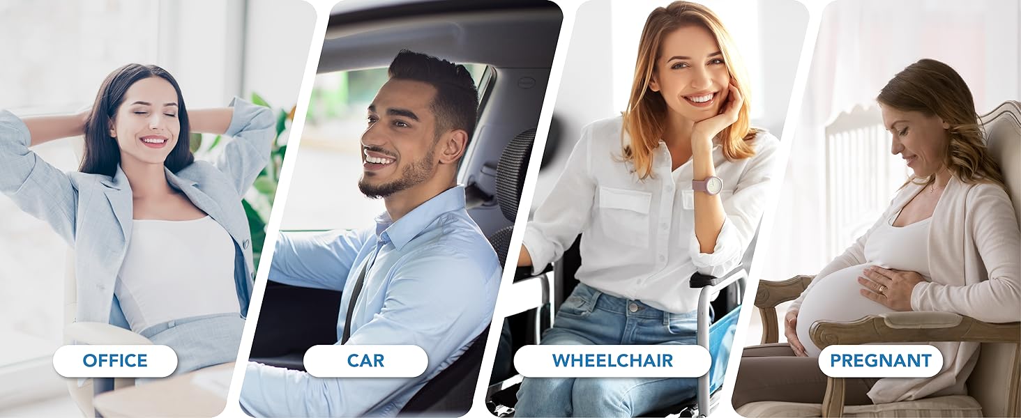 Подушка для підтримки попереку, Memory Foam, для спини, автомобіля, офісу, інвалідного візка (Коричнева)