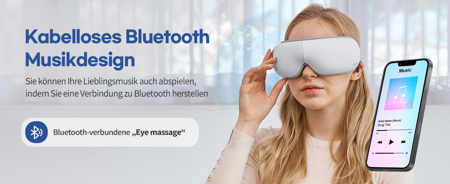 Масажер для очей HubiCare з підігрівом та вібрацією: для зняття втоми, мігрені та темних кіл під очима