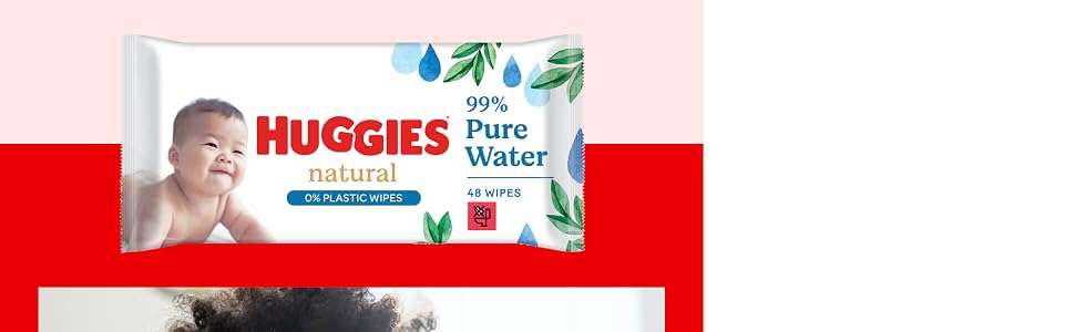 Дитячі вологі серветки Huggies Natural Biodegradable Sensitive, біорозкладні, для чутливої шкіри, велика упаковка (8х48 шт)