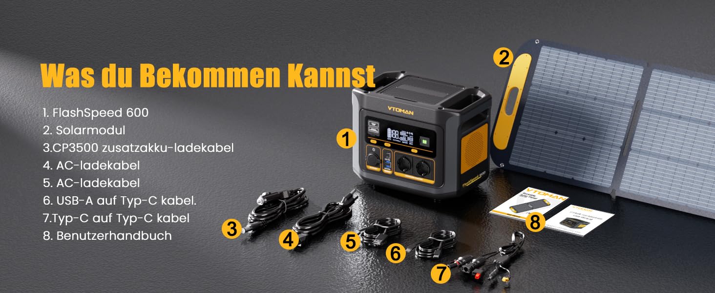 Портативна електростанція VTOMAN 600W (пікова 1200W) - 499Wh, LiFePO4, 100W USB-C, швидка зарядка, для кемпінгу та подорожей