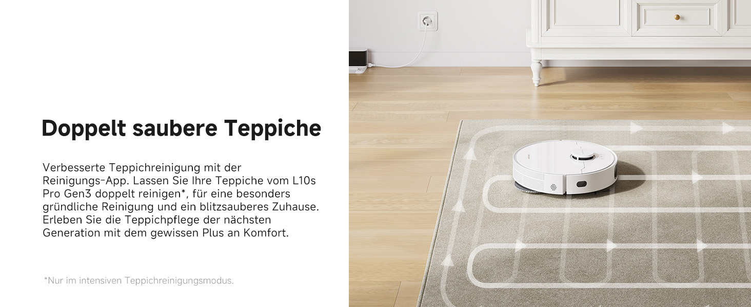 Робот-пилосос Dreame L10s Pro Gen3: потужність 13000 Pa, DuoBrush для шерсті тварин, унікальна система очищення кутів, автоматичне самоочищення, уникнення перешкод LDS-навігацією з лазером, суха та волога прибирання, для твердих підлог та килимів, акумулятор 5200 mAh