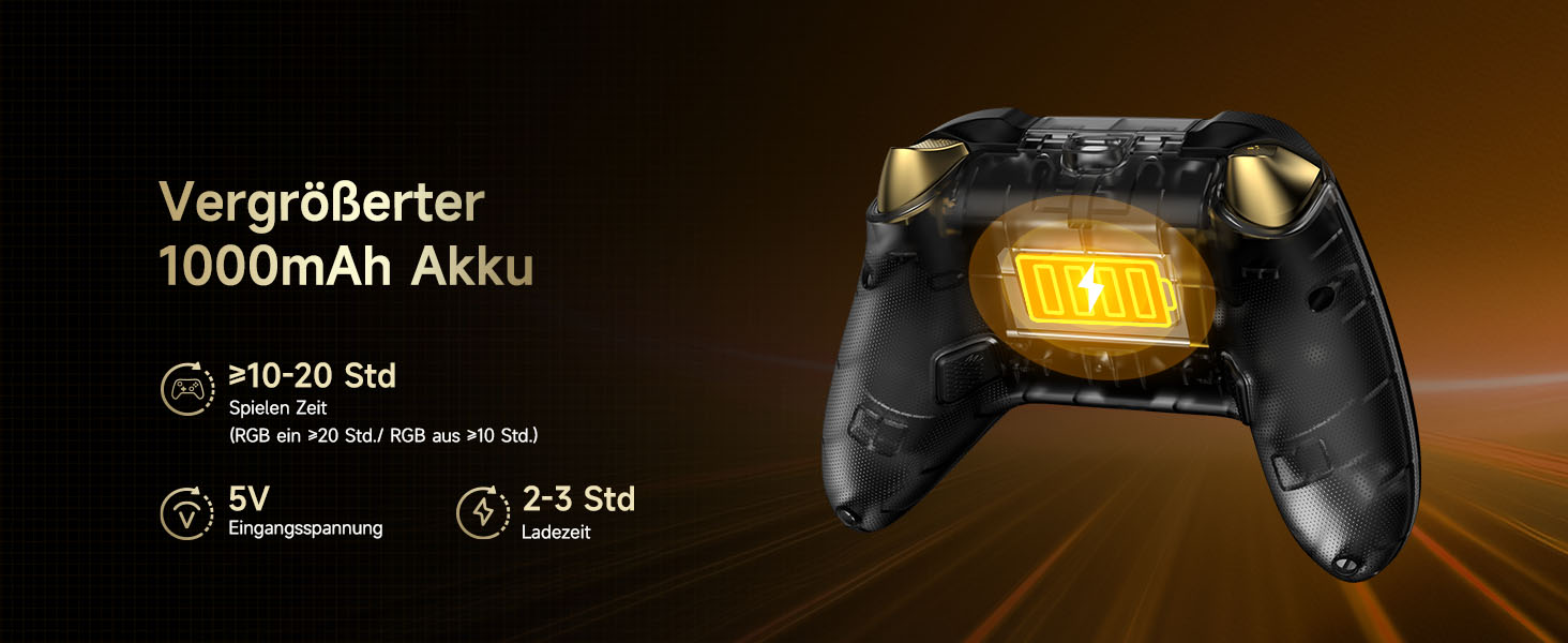 EasySMX D05 PC контролер з док-станцією: бездротовий геймпад з Хол-ефектом для ПК/Switch/Android, чорний та золотий