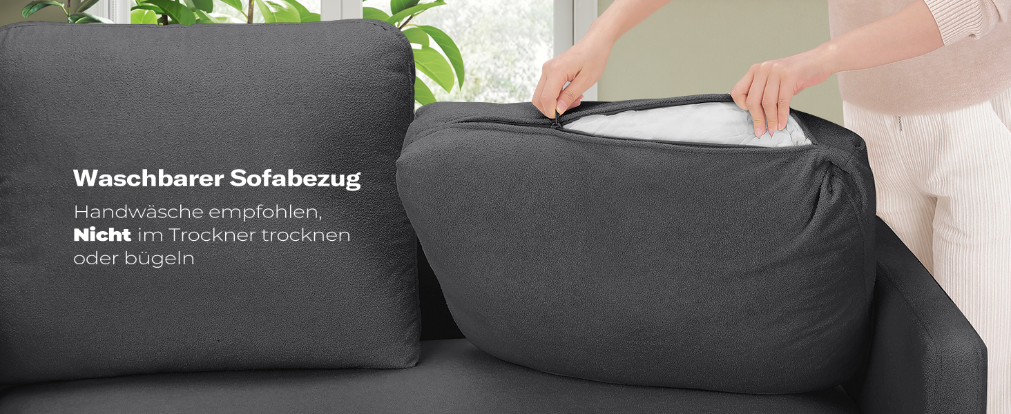 Двомісний диванчик для підліткової кімнати, компактний диван з масиву дерева, сірий колір, 130 см