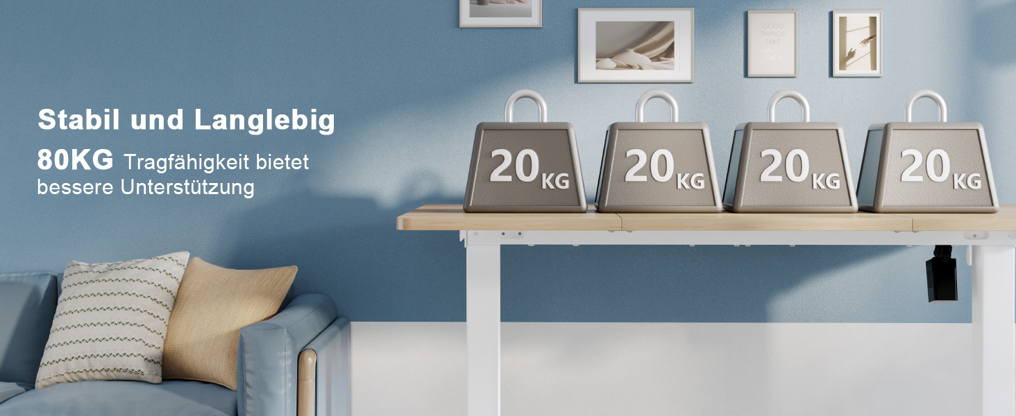 Електричний регульований стіл Triumphkey 110x60 см, бежевий - стіл для дому та офісу, ергономічний комп'ютерний стіл