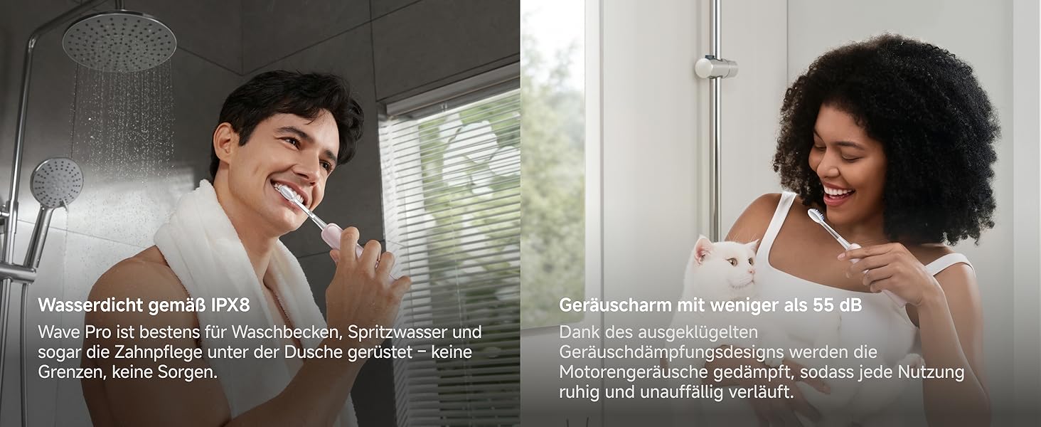 Звукова зубна щітка Laifen Wave Pro рожевого кольору: 6 режимів, акумулятор до 70 днів, контроль тиску, 2 насадки