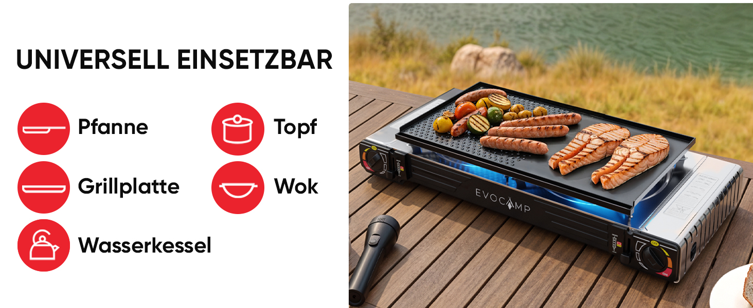 Газовий наметний пальник Gaskocher 2-flammig з п'єзозапалюванням для балончиків MSF-1a 227g - 4 балончики в комплекті