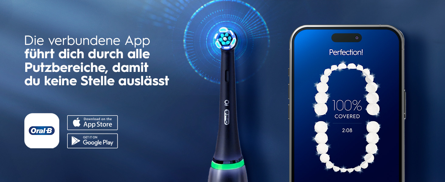 Електрична зубна щітка Oral-B iO Series 6 Black Lava, набір: щітка, 3 змінні насадки (Probierset) та чорний дорожній футляр