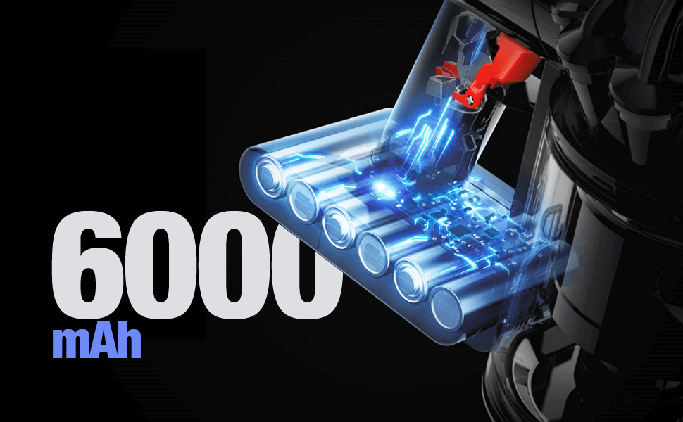 Змінна батарея 6000 мАг для Dyson V8 Absolute/Animal/Fluffy/Motorhead SV10