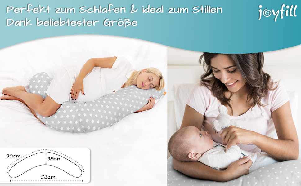 Подушка для годування Joyfill® Premium з мікроперлин - для сну та годування | Зручна та тиха подушка для сну на боці | Виготовлено в Німеччині