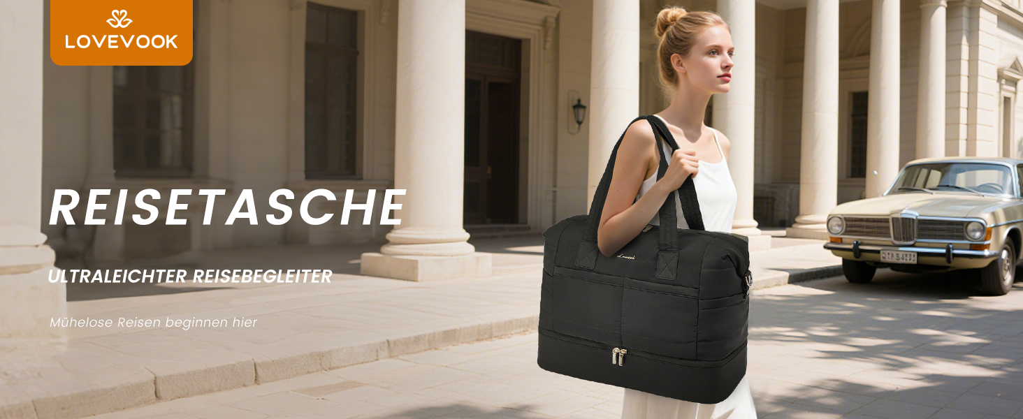 Сумка-мішок LOVEVOOK для подорожей, 52x38x25 см, 50 л (для вихідних, клініки, пологового будинку, авіаперельотів, спорту)