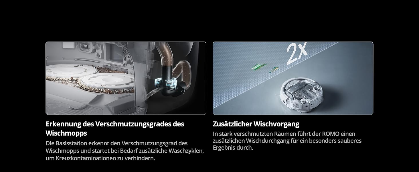 Робот-пилосос DJI ROMO S з функцією миття підлоги, 25000 Па потужність всмоктування, розпізнавання перешкод рівня дрона, два роботизовані руки, 200 днів без обслуговування, автоматичне очищення та сушіння моп-насадки (DJI ROMO P (версія з баком для води))