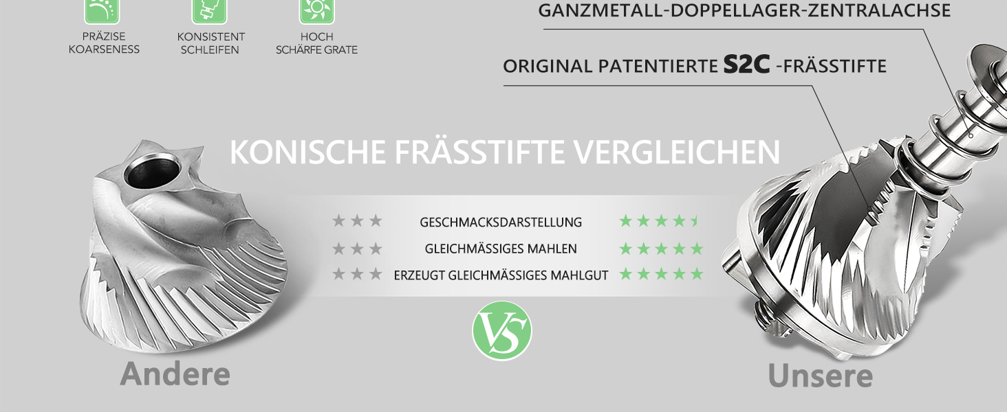 Ручна кавомолка TIMEMORE Chestnut C3 ESP PRO, зелена - для еспресо та френч-прес