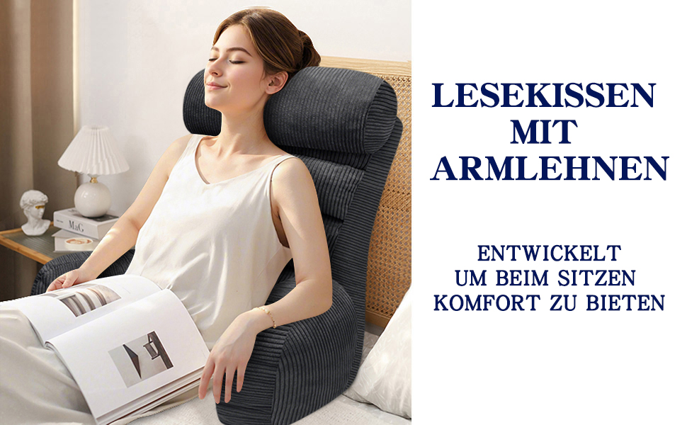 Підлогове крісло-мішок для читання та відпочинку, 65x30 см, сірий (Charcoal)