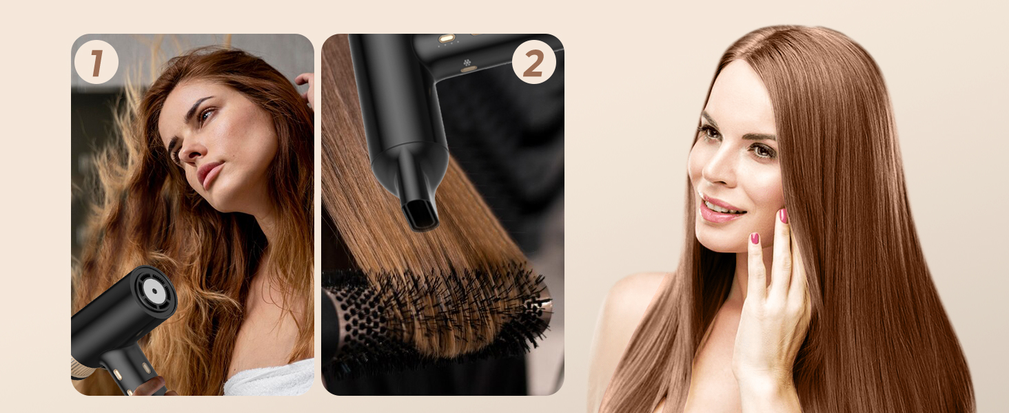 Мультистайлер для волосся 7 в 1 UKLISS Hairstyler Pro: фен, автоматична плойка, кругла щітка та вирівнювач для професійного стайлінгу, чорний