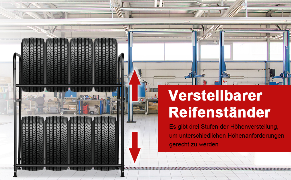 Стелаж для шин на 8 шин, сталевий, 2-х рівневий, 107x46x117 см, порошкове покриття | Гараж, майстерня, склад