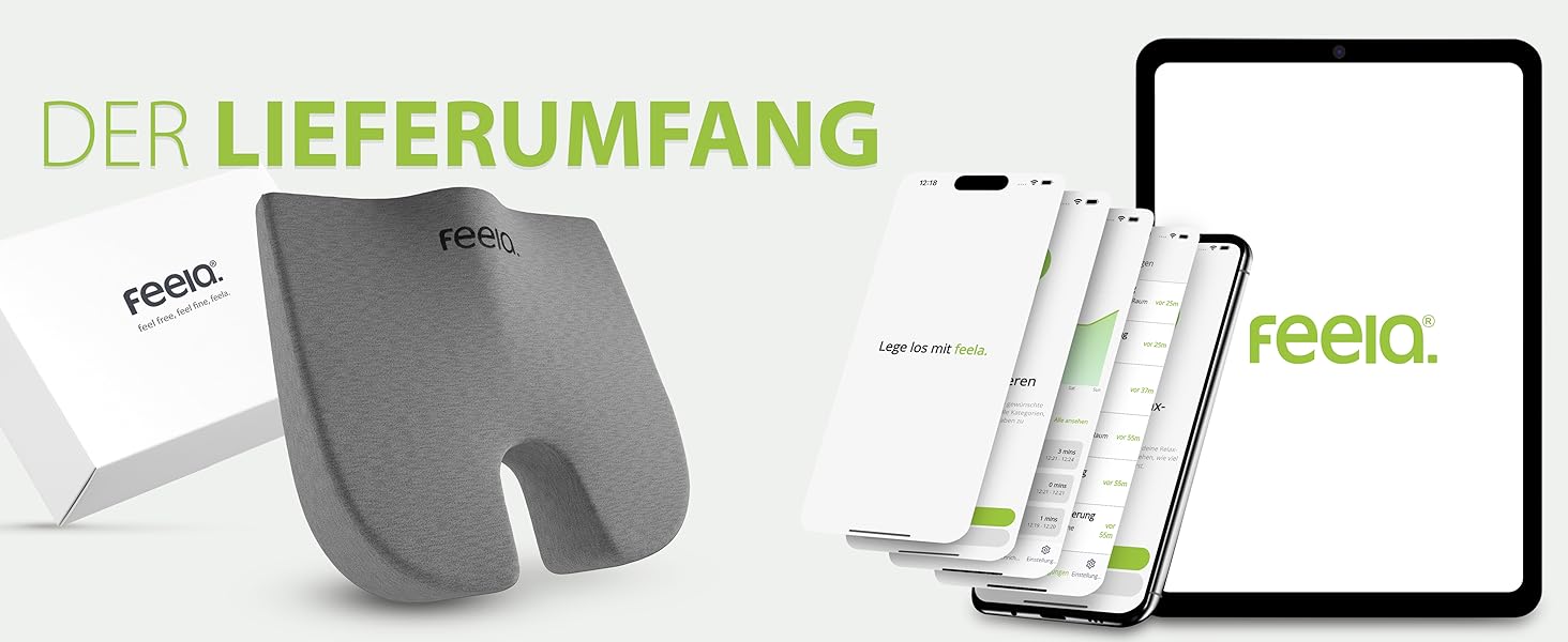Ортопедична подушка-клинок Feela® для сидіння: 3 ступені жорсткості, для автомобіля та дивану. Ергономічна подушка-клинок для спини, для автомобіля, дивана, офісу. (Діапазон ваги: 50-80 кг)