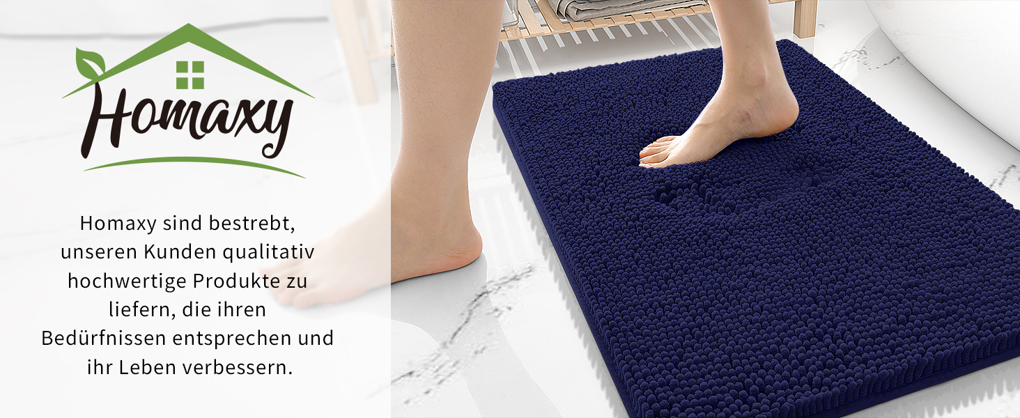 Килимок для ванної кімнати Homaxy, 60 x 120 см, мікрофібра, вбираючий, антиковзаючі, блакитний